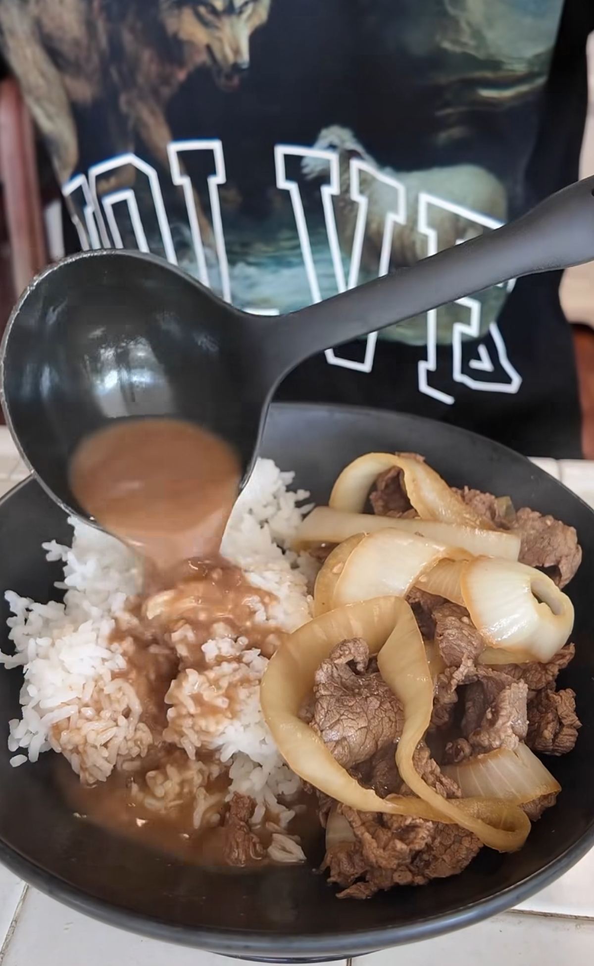 Healthy Chicken Sisig on a sizzling plate